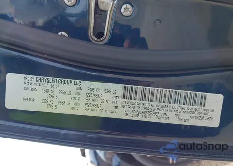 2015 Dodge Journey American Value Pkg из США, поврежденный, VIN 3C4PDCAB1FT572937